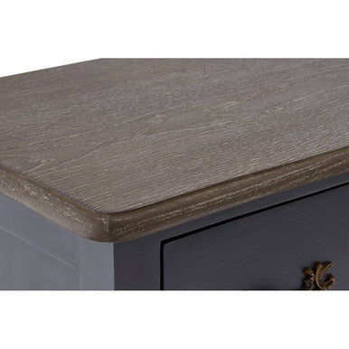Orsina Loire 4 Drawer Dark Grey Chest – Rustic Wood Top Dresser