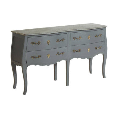 Orsina Loire 4 Drawer Double Chest – Grey French Provincial Dresser