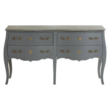 Orsina Loire 4 Drawer Double Chest – Grey French Provincial Dresser