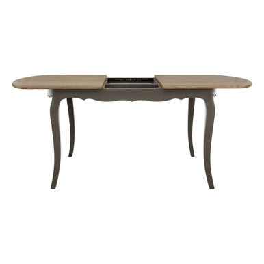 Orsina Loire Dark Grey Bayur Wood Dining Table with Oak Veneer Top