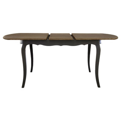 Orsina Loire Dark Grey Bayur Wood Dining Table with Oak Veneer Top