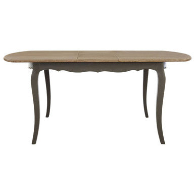 Orsina Loire Dark Grey Bayur Wood Dining Table with Oak Veneer Top