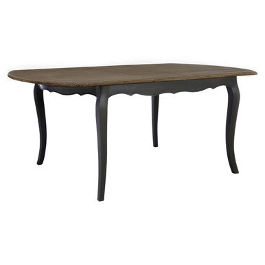 Orsina Loire Dark Grey Bayur Wood Dining Table with Oak Veneer Top