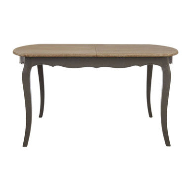 Orsina Loire Dark Grey Bayur Wood Dining Table with Oak Veneer Top