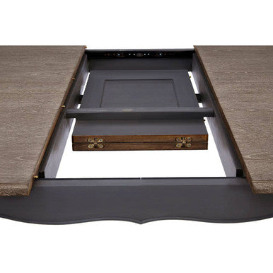 Orsina Loire Dark Grey Bayur Wood Dining Table with Oak Veneer Top