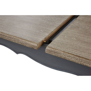 Orsina Loire Dark Grey Bayur Wood Dining Table with Oak Veneer Top