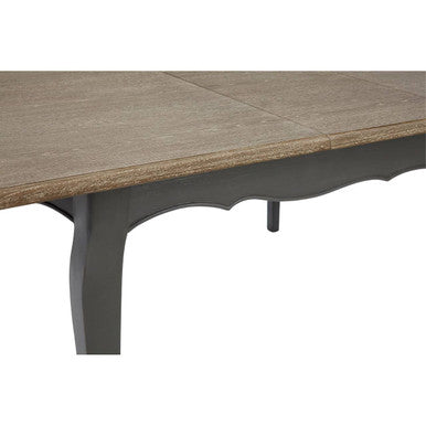 Orsina Loire Dark Grey Bayur Wood Dining Table with Oak Veneer Top