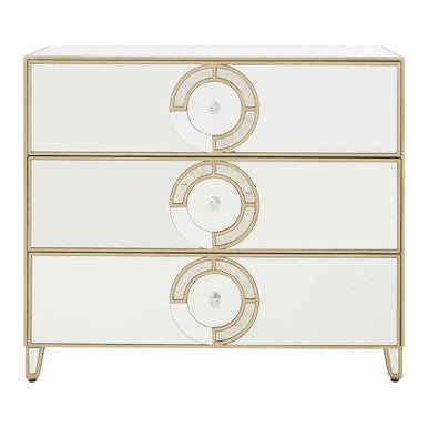 Orsina Knightsbridge Mirrored 3 Drawer Unit – Compact Bedroom Chest