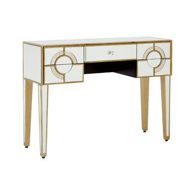 Orsina Knightsbridge Mirrored Glass Console Table with 5 Drawers