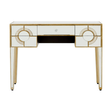 Orsina Knightsbridge Mirrored Glass Console Table with 5 Drawers