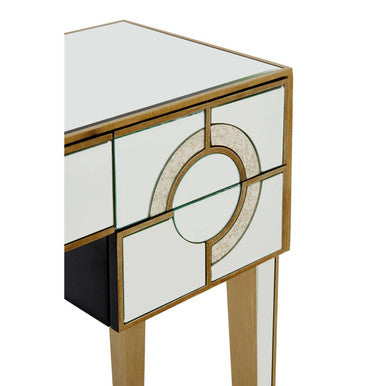 Orsina Knightsbridge Mirrored Glass Console Table with 5 Drawers