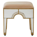 Orsina Knightsbridge Mirrored Vanity Stool with Champagne Padded Seat