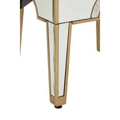 Orsina Knightsbridge Mirrored Vanity Stool with Champagne Padded Seat