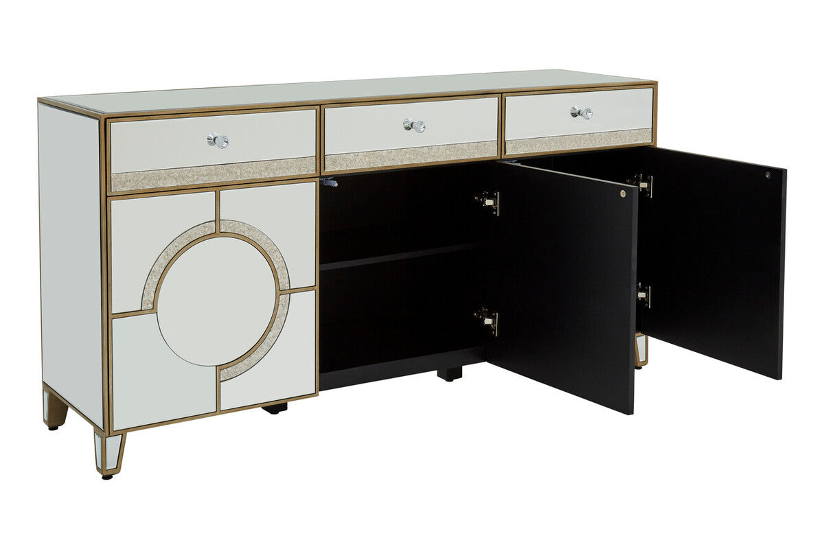 Orsina Knightsbridge Mirrored Cabinet – Silver Sideboard with Drawers