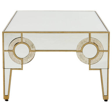 Orsina Gold Coffee Table – Antique Mirrored Glass Art Deco Design