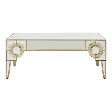 Orsina Gold Coffee Table – Antique Mirrored Glass Art Deco Design