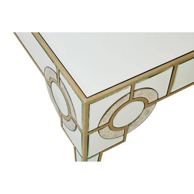 Orsina Gold Coffee Table – Antique Mirrored Glass Art Deco Design