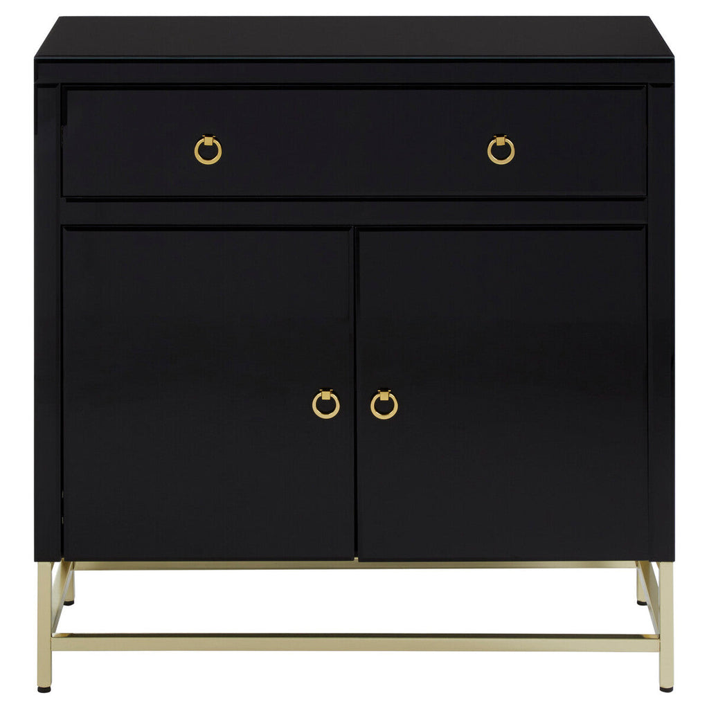 Orsina Kensington Townhouse Black and Gold Cabinet with Storage