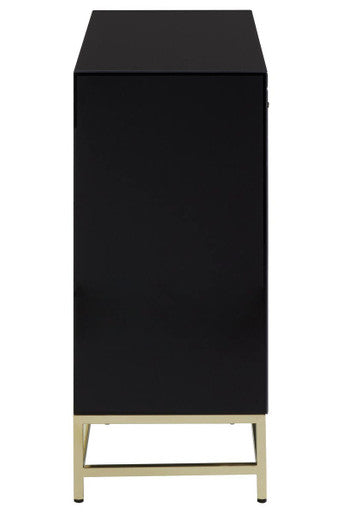 Orsina Kensington Townhouse Black and Gold Cabinet with Storage