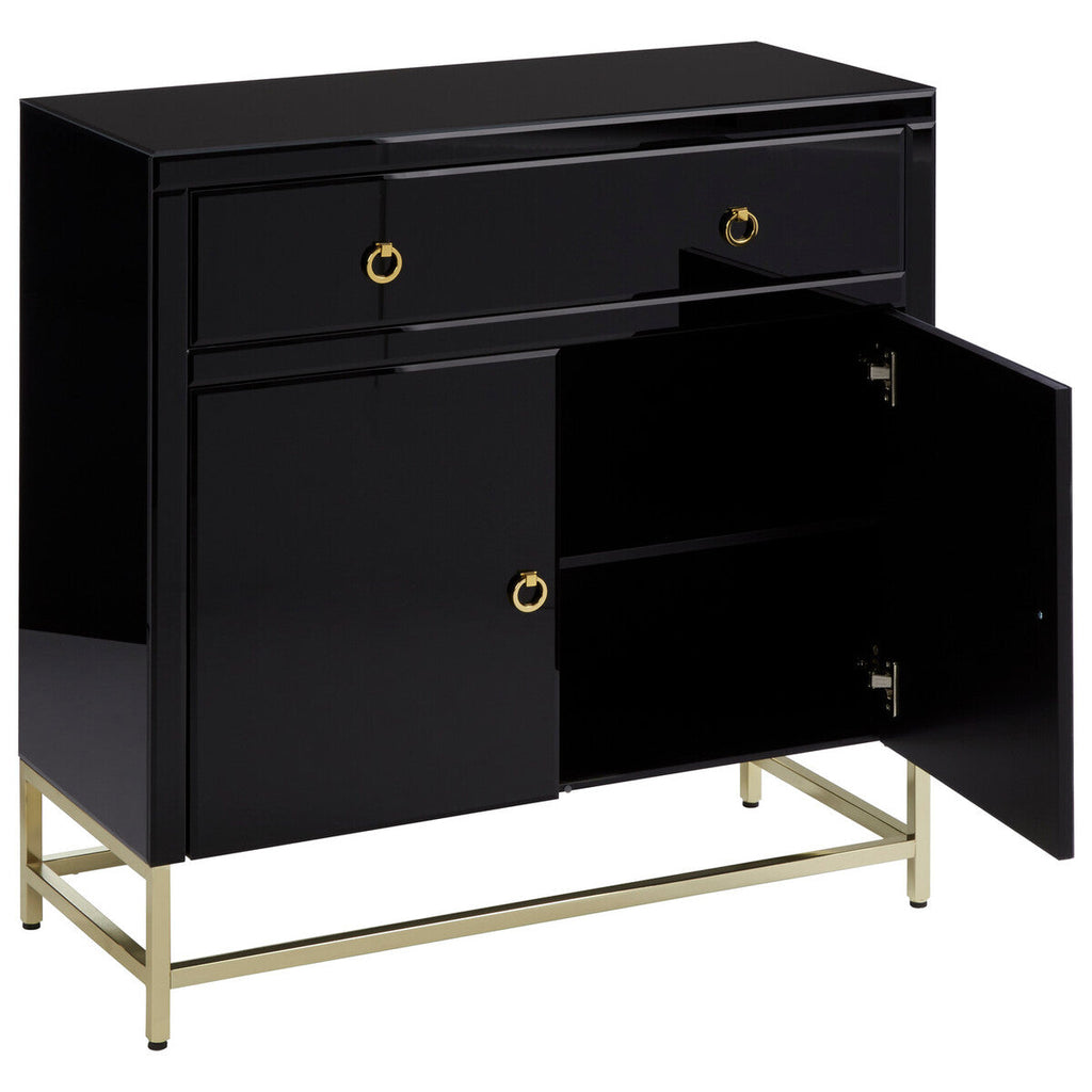 Orsina Kensington Townhouse Black and Gold Cabinet with Storage