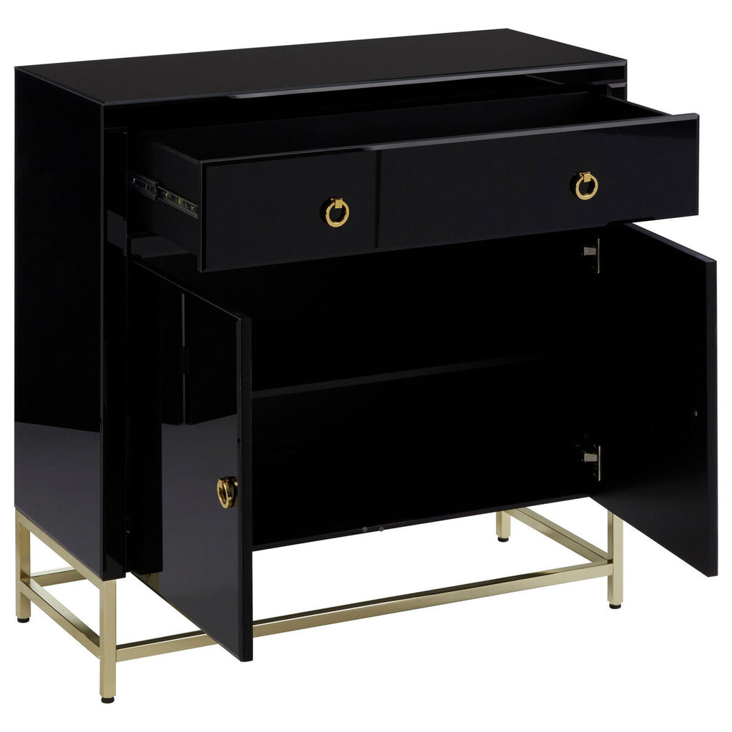 Orsina Kensington Townhouse Black and Gold Cabinet with Storage