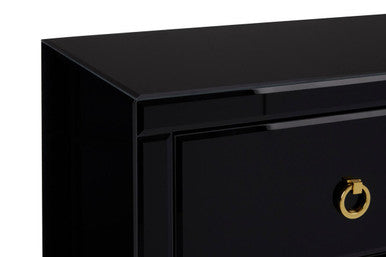 Orsina Kensington Townhouse Black and Gold Cabinet with Storage