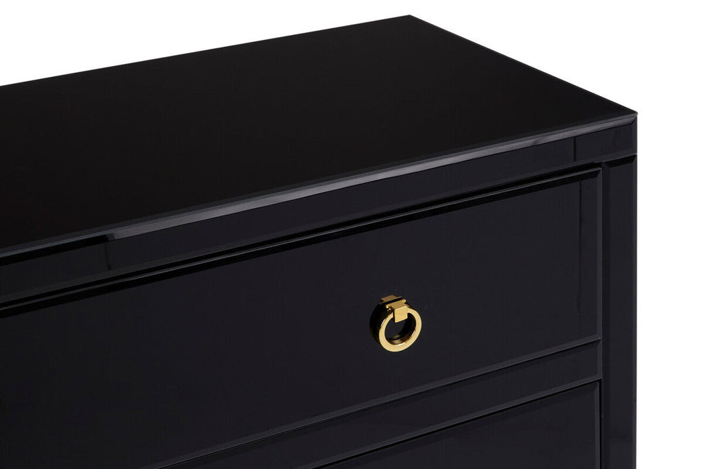 Orsina Kensington Townhouse Black and Gold Cabinet with Storage