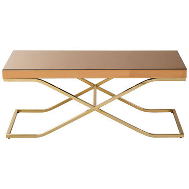 Orsina Brown Glass Coffee Table | Gold Iron Frame Kensington Townhouse