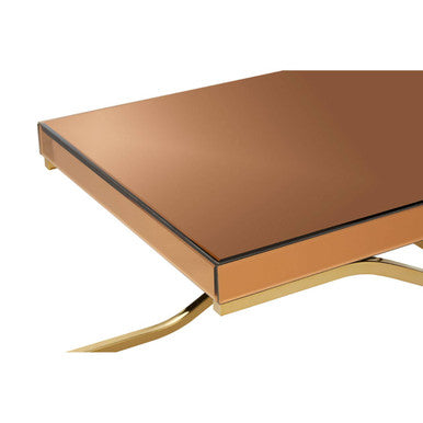 Orsina Brown Glass Coffee Table | Gold Iron Frame Kensington Townhouse