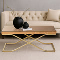 Orsina Brown Glass Coffee Table | Gold Iron Frame Kensington Townhouse