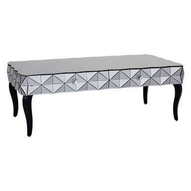 Orsina Soho Geometric Coffee Table | Smoked Glass & Silver Finish