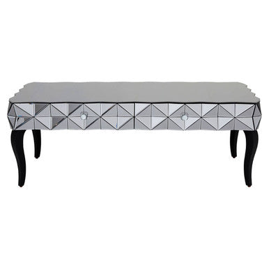 Orsina Soho Geometric Coffee Table | Smoked Glass & Silver Finish