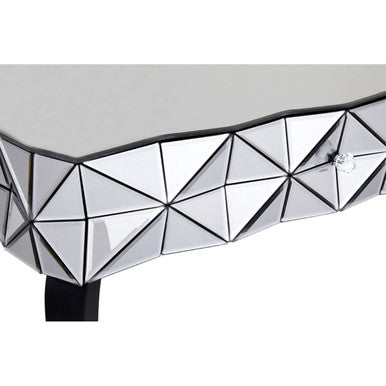 Orsina Soho Geometric Coffee Table | Smoked Glass & Silver Finish