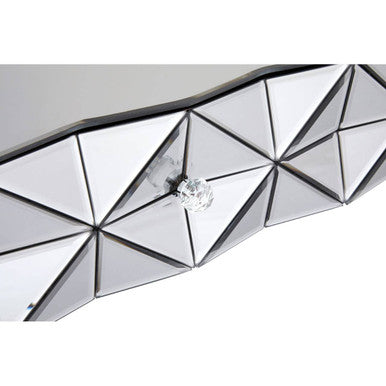 Orsina Soho Geometric Coffee Table | Smoked Glass & Silver Finish