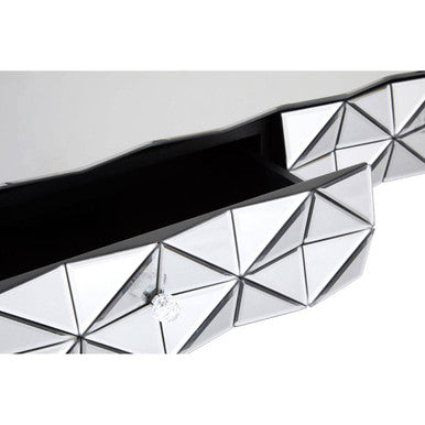 Orsina Soho Geometric Coffee Table | Smoked Glass & Silver Finish