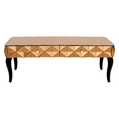 Orsina Soho Geometric Copper Coffee Table with Smoked Glass Top