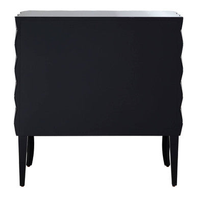Orsina Soho Mirrored Accent Cabinet – Silver Geometric 2-Door Storage