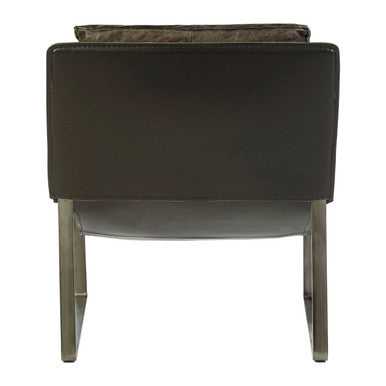 Orsina Hoxton Modern Lounge Chair – Dark Brown Leather Accent Chair