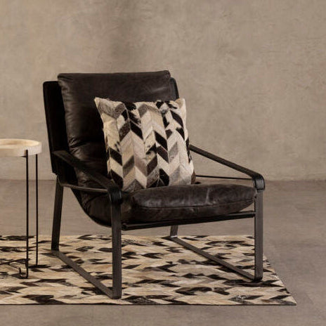 Orsina Hoxton Modern Lounge Chair – Dark Brown Leather Accent Chair