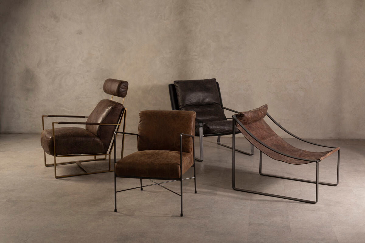 Orsina Hoxton Modern Lounge Chair – Dark Brown Leather Accent Chair