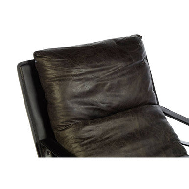 Orsina Hoxton Modern Lounge Chair – Dark Brown Leather Accent Chair