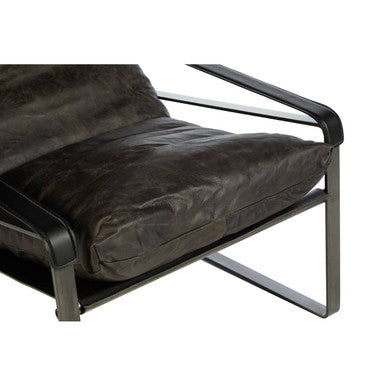 Orsina Hoxton Modern Lounge Chair – Dark Brown Leather Accent Chair