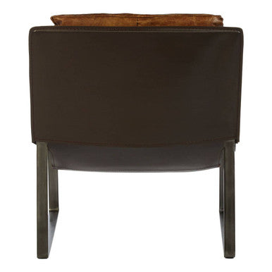 Orsina Hoxton Light Brown Leather Lounge Chair | Modern Accent Chair