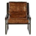 Orsina Hoxton Light Brown Leather Lounge Chair | Modern Accent Chair