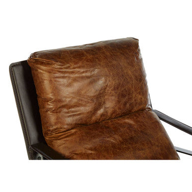 Orsina Hoxton Light Brown Leather Lounge Chair | Modern Accent Chair