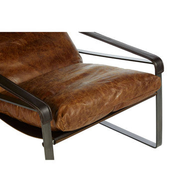 Orsina Hoxton Light Brown Leather Lounge Chair | Modern Accent Chair