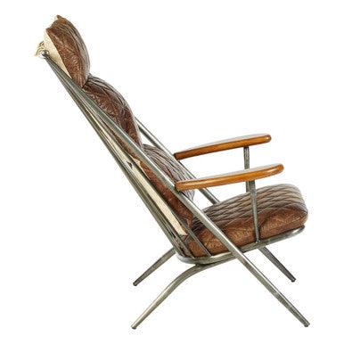 Orsina Hoxton Brown Genuine Leather Accent Chair | Modern Occasional Seat