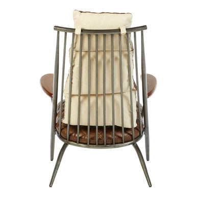 Orsina Hoxton Brown Genuine Leather Accent Chair | Modern Occasional Seat
