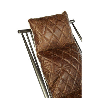 Orsina Hoxton Brown Genuine Leather Accent Chair | Modern Occasional Seat