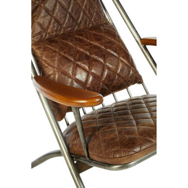 Orsina Hoxton Brown Genuine Leather Accent Chair | Modern Occasional Seat